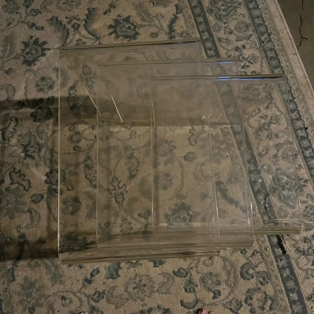 Clear Acrylic set of vintage lucid nesting tables